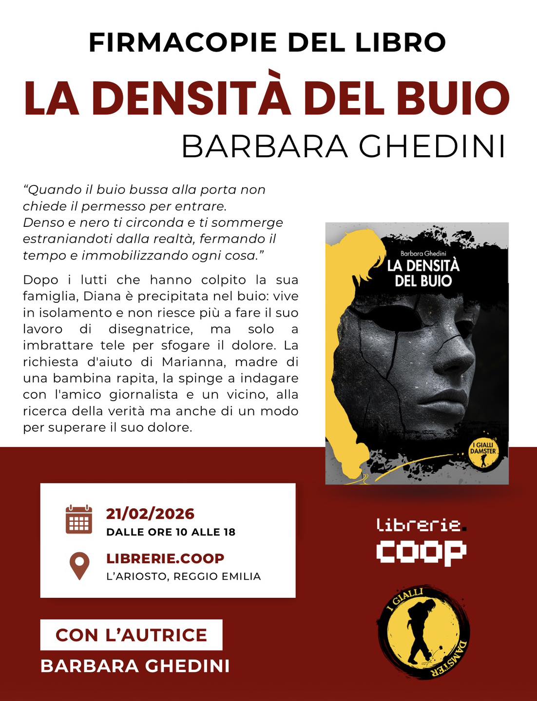 Centro Commerciale Euro Torri | Promozione Firmacopie del libro LA DENSITÀ DEL BUIO<br> Barbara Ghedini